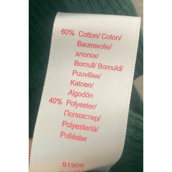 Woman Within Top 4X Kelly Green Short Sleeve Mock Neck Ribbed Cotton Blend Stret - Picture 5 of 9